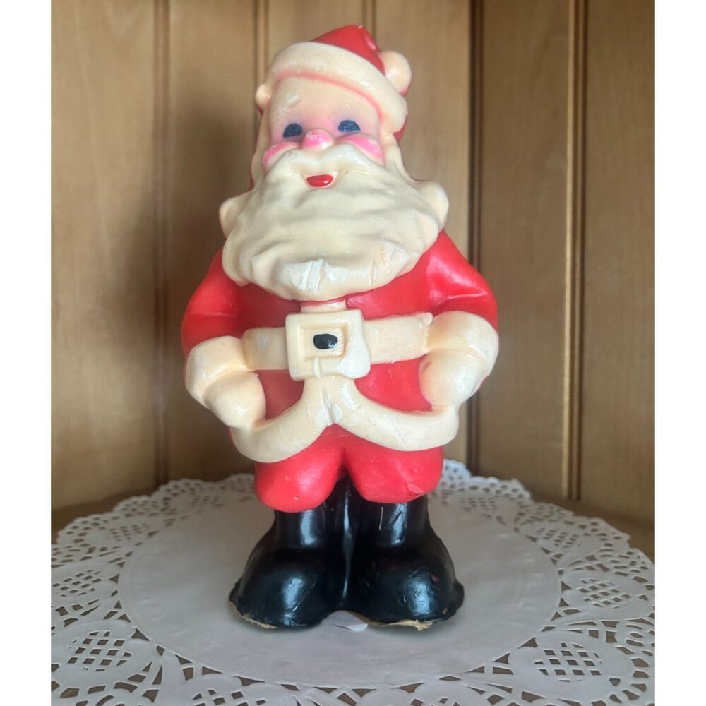 Vintage Gurley Santa Claus Large Candle Christmas Decor Red/Black/White